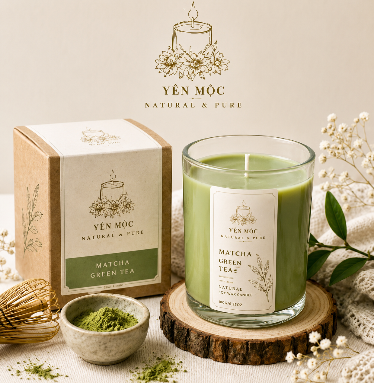 Nến thơm hoa hồng Nến Mơ hương hoa dịu nhẹ